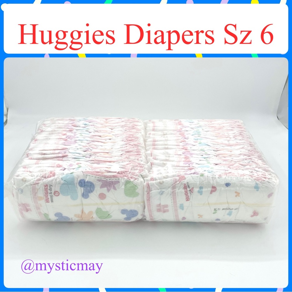Qty 49 Total HUGGIES Snug & Dry MICKEY MOUSE Baby Diapers Size 6